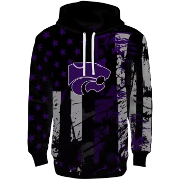 customized kansas state wildcats distressed flag purple black hoodie best selling