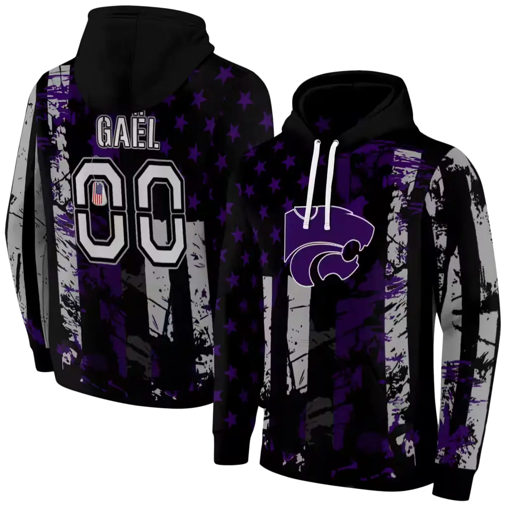 customized kansas state wildcats distressed flag purple black hoodie fashion forward customized kansas state wildcats distressed flag purple black hoodie fashion forward