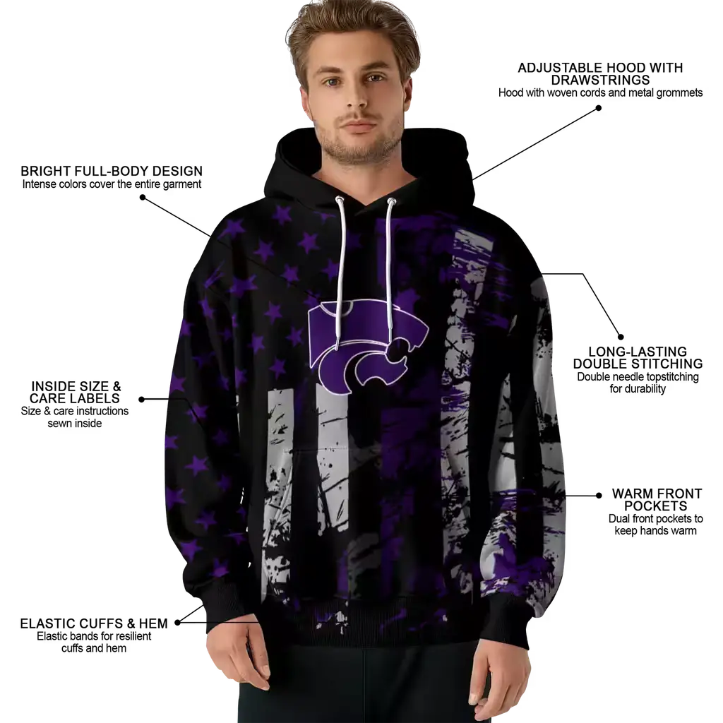 customized kansas state wildcats distressed flag purple black hoodie latest model customized kansas state wildcats distressed flag purple black hoodie latest model