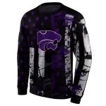 customized kansas state wildcats distressed flag purple black hoodie best selling