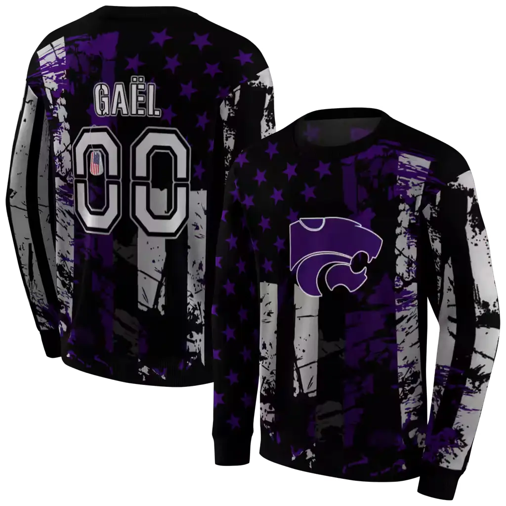 customized kansas state wildcats distressed flag purple black hoodie premium grade customized kansas state wildcats distressed flag purple black hoodie premium grade