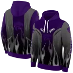 customized kansas state wildcats flame design purple hoodie best selling