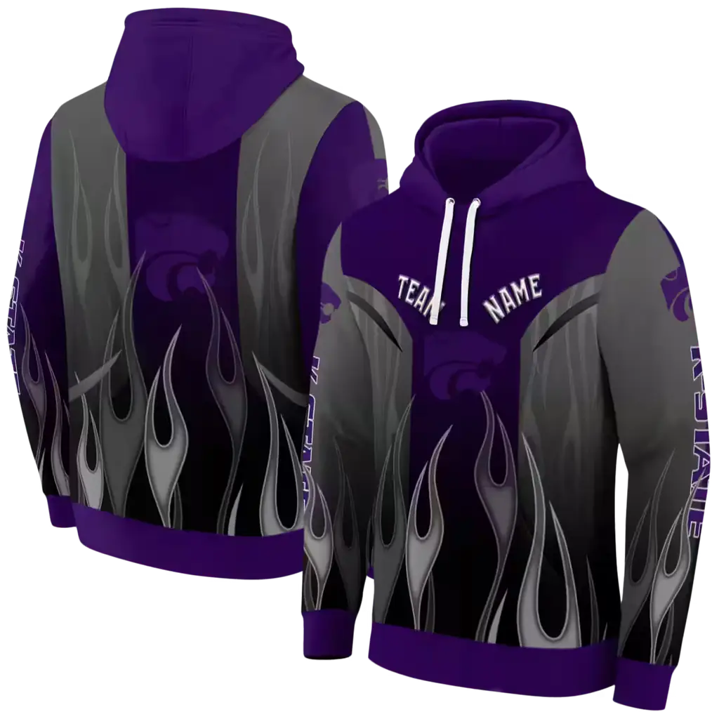 customized kansas state wildcats flame design purple hoodie fashion forward customized kansas state wildcats flame design purple hoodie fashion forward