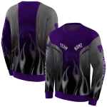 customized kansas state wildcats flame design purple hoodie best selling