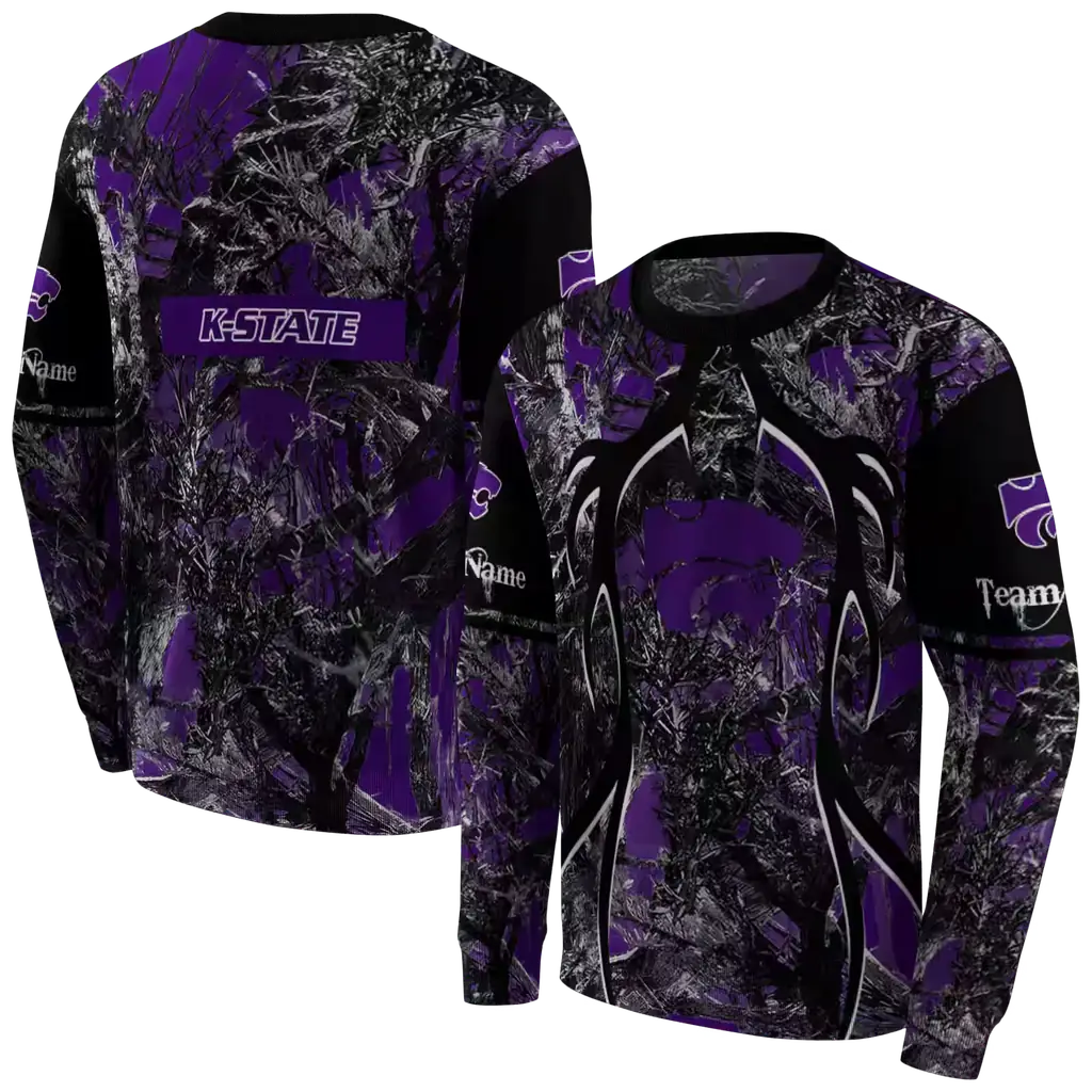 customized kansas state wildcats hunting theme purple black hoodie premium grade customized kansas state wildcats hunting theme purple black hoodie premium grade