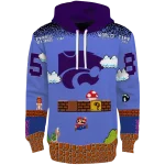 customized kansas state wildcats mario blue black hoodie best selling