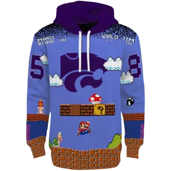 customized kansas state wildcats mario blue black hoodie best selling
