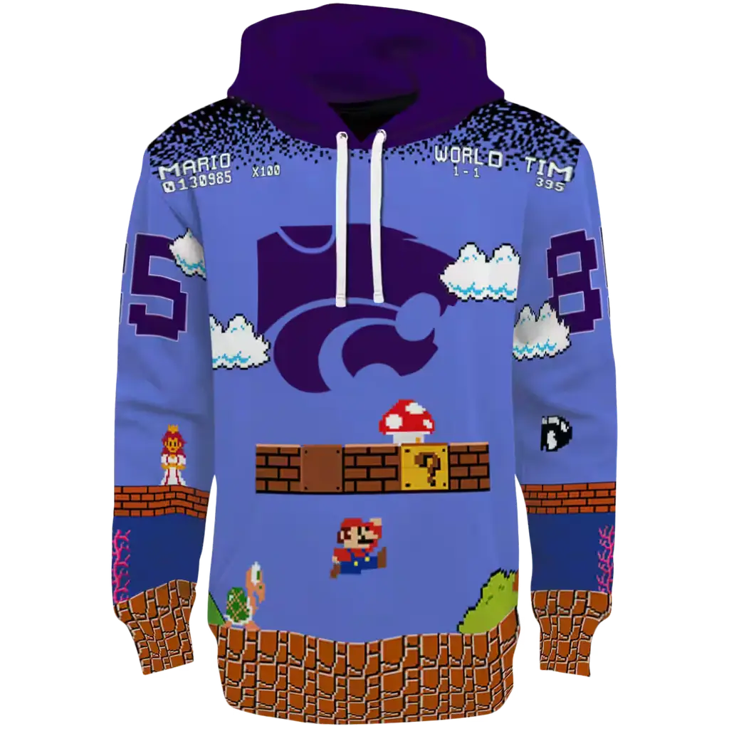 customized kansas state wildcats mario blue black hoodie best selling customized kansas state wildcats mario blue black hoodie best selling