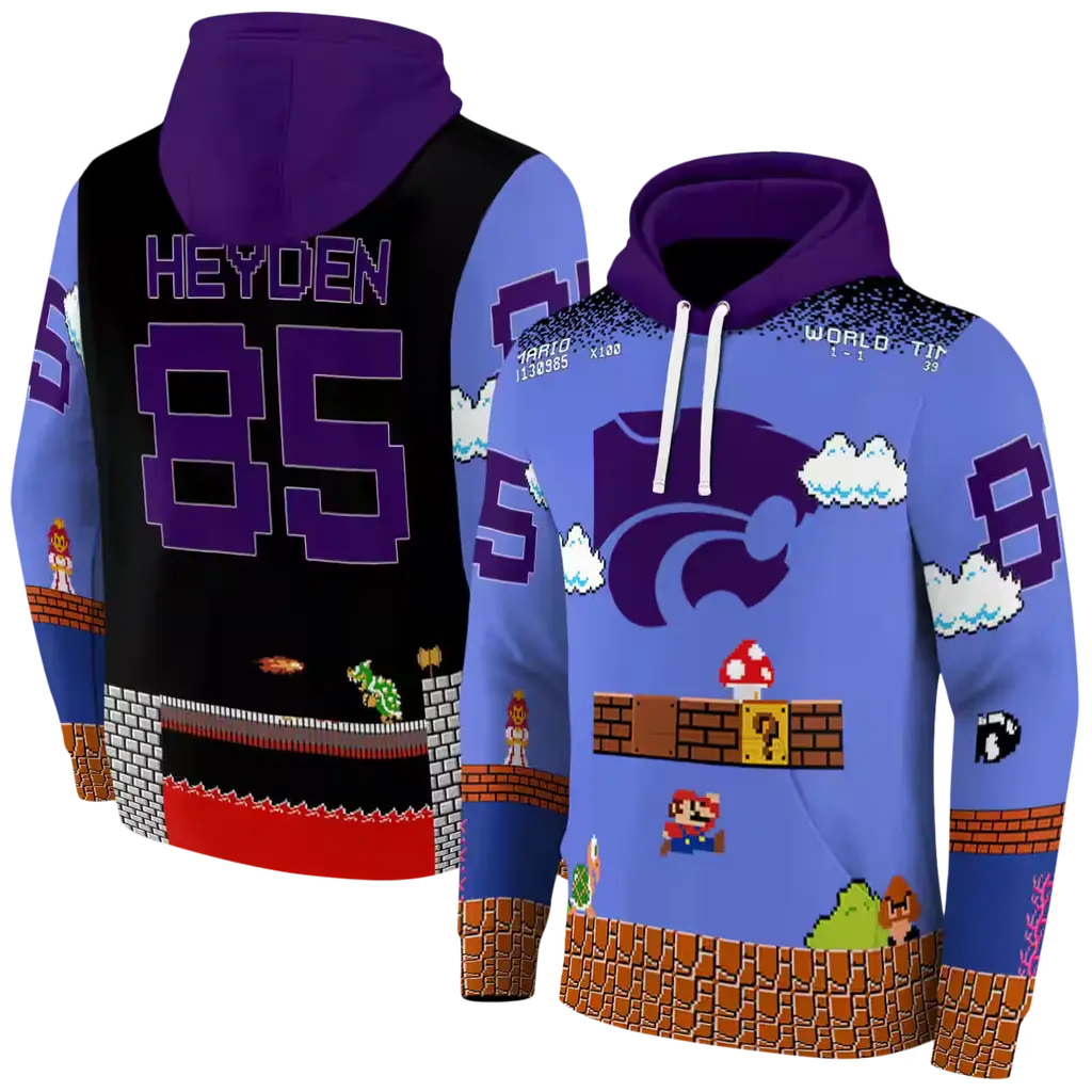 customized kansas state wildcats mario blue black hoodie fashion forward customized kansas state wildcats mario blue black hoodie fashion forward