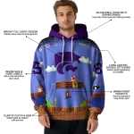 customized kansas state wildcats mario blue black hoodie best selling