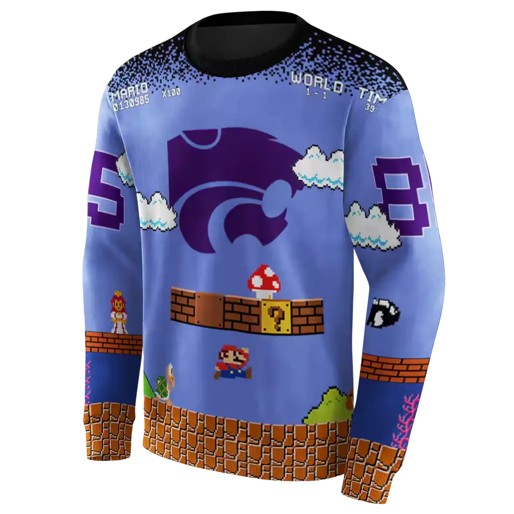 customized kansas state wildcats mario blue black hoodie new arrival customized kansas state wildcats mario blue black hoodie new arrival