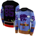 customized kansas state wildcats mario blue black hoodie best selling