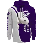 customized kansas state wildcats peeking snoopy purple hoodie best selling