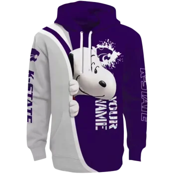 customized kansas state wildcats peeking snoopy purple hoodie best selling