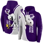 customized kansas state wildcats peeking snoopy purple hoodie best selling