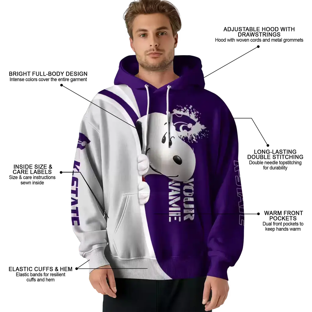 customized kansas state wildcats peeking snoopy purple hoodie latest model customized kansas state wildcats peeking snoopy purple hoodie latest model