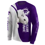 customized kansas state wildcats peeking snoopy purple hoodie best selling