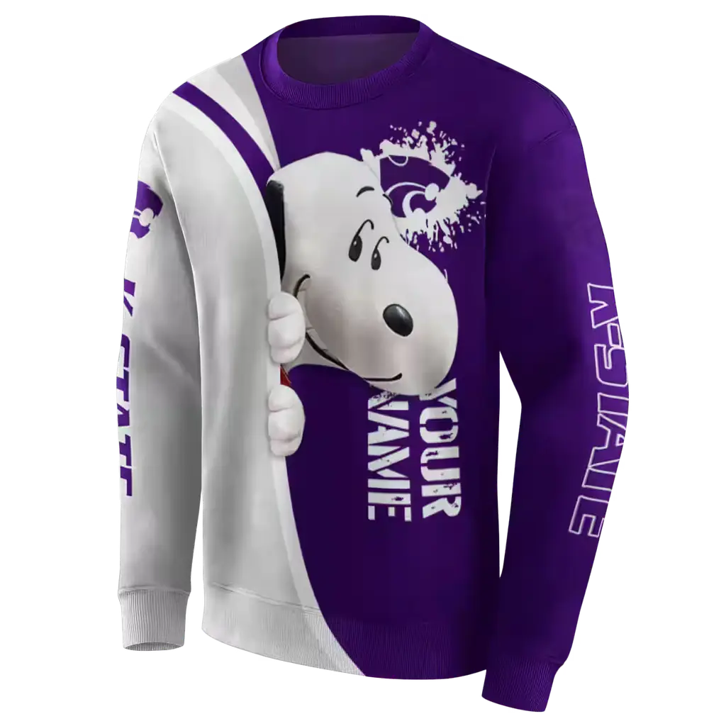 customized kansas state wildcats peeking snoopy purple hoodie new arrival customized kansas state wildcats peeking snoopy purple hoodie new arrival