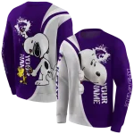 customized kansas state wildcats peeking snoopy purple hoodie best selling