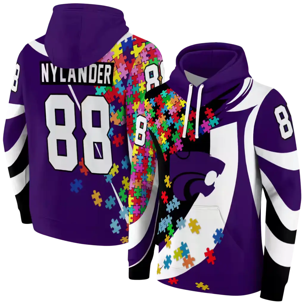 customized kansas state wildcats puzzle pieces purple hoodie fashion forward customized kansas state wildcats puzzle pieces purple hoodie fashion forward