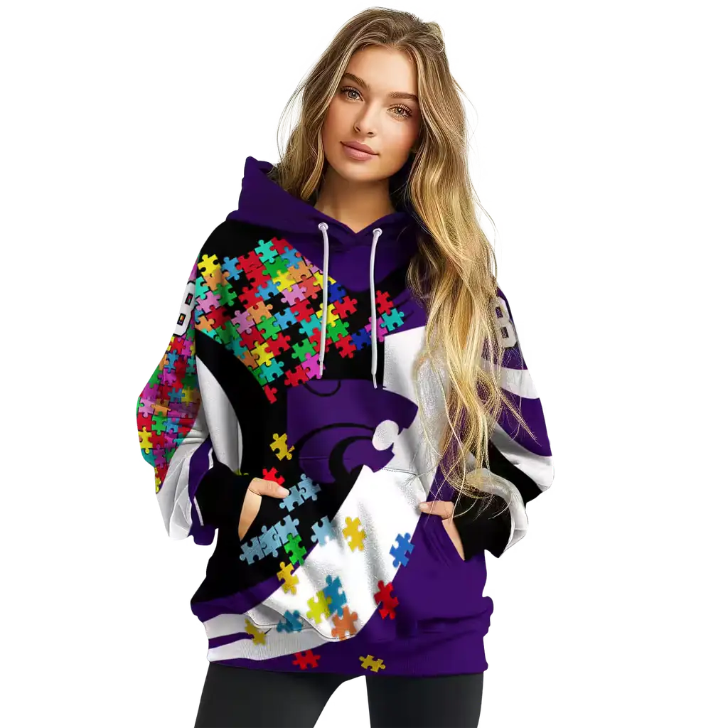 customized kansas state wildcats puzzle pieces purple hoodie high quality customized kansas state wildcats puzzle pieces purple hoodie high quality