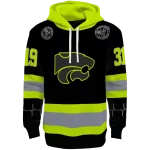 customized kansas state wildcats safety motif black neon green hoodie best selling