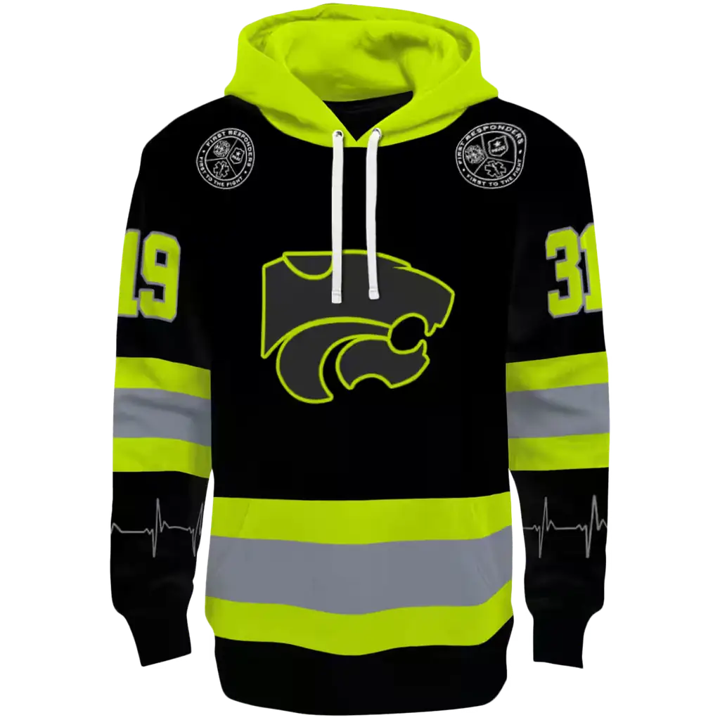 customized kansas state wildcats safety motif black neon green hoodie best selling customized kansas state wildcats safety motif black neon green hoodie best selling