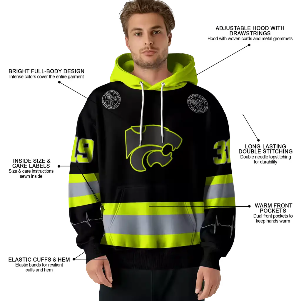 customized kansas state wildcats safety motif black neon green hoodie latest model customized kansas state wildcats safety motif black neon green hoodie latest model