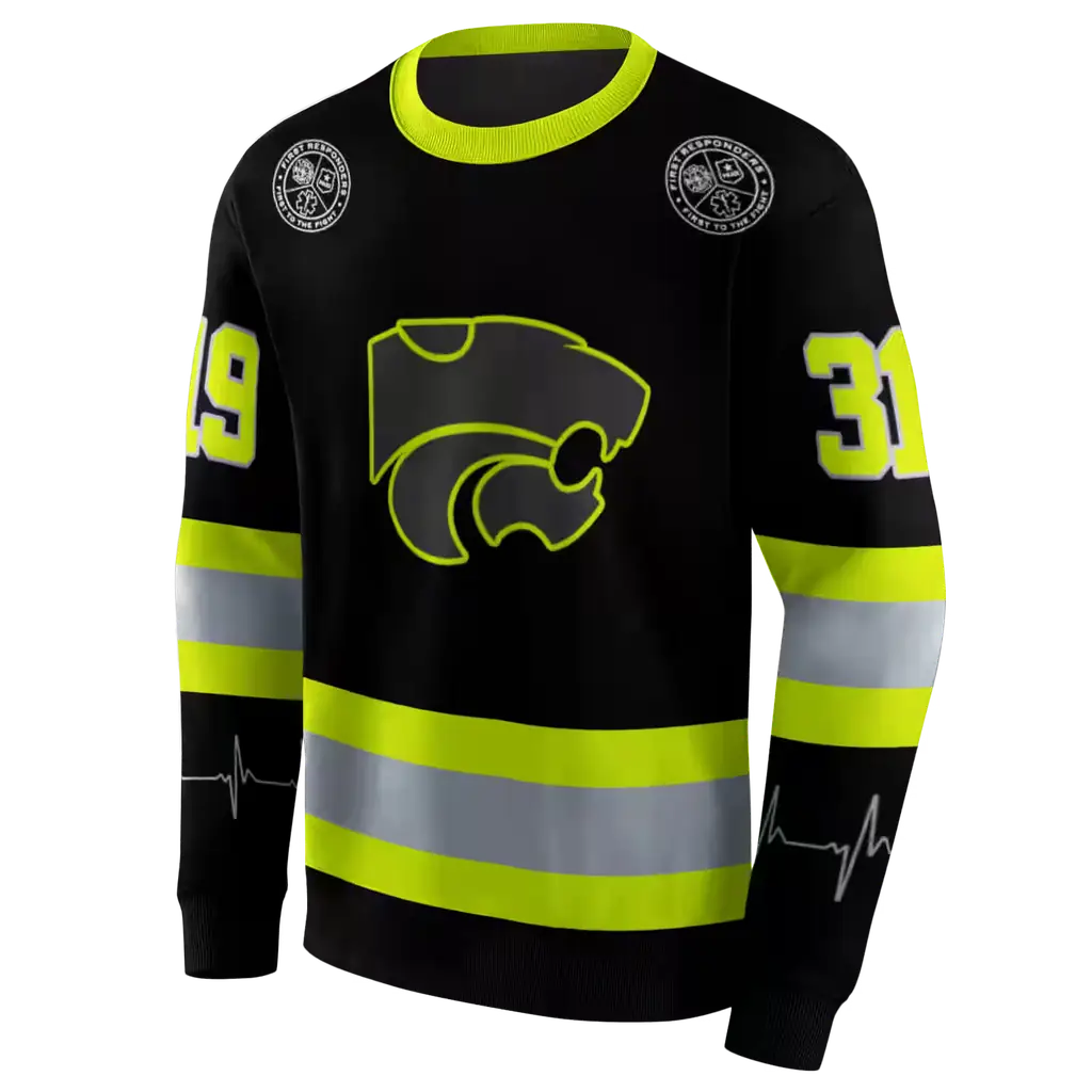 customized kansas state wildcats safety motif black neon green hoodie new arrival customized kansas state wildcats safety motif black neon green hoodie new arrival