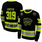 customized kansas state wildcats safety motif black neon green hoodie best selling