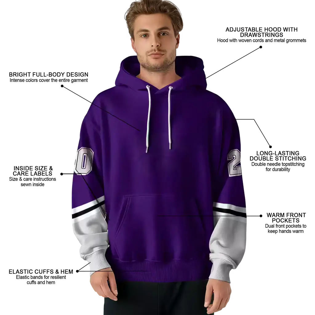 customized kansas state wildcats striped sleeves purple hoodie latest model customized kansas state wildcats striped sleeves purple hoodie latest model
