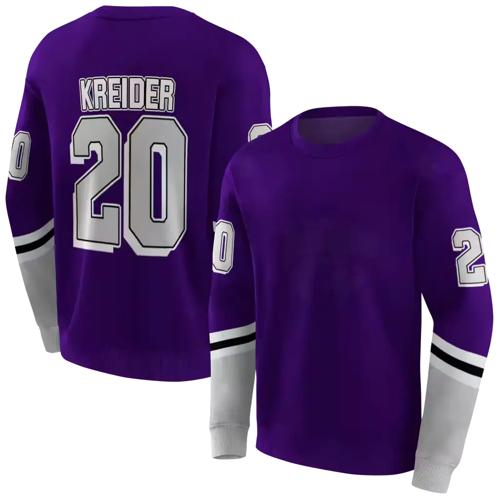 customized kansas state wildcats striped sleeves purple hoodie premium grade customized kansas state wildcats striped sleeves purple hoodie premium grade