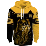 customized kennesaw state owls grim reaper gold black hoodie best selling