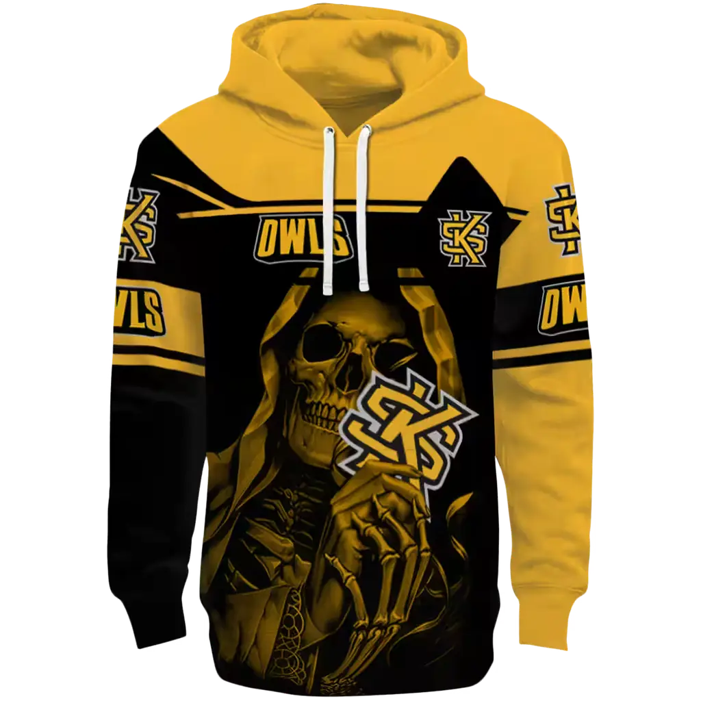 customized kennesaw state owls grim reaper gold black hoodie best selling customized kennesaw state owls grim reaper gold black hoodie best selling