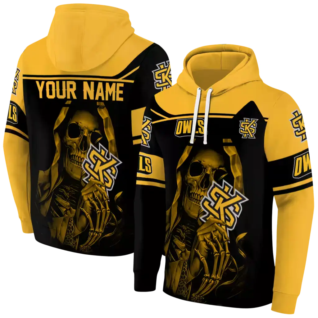 customized kennesaw state owls grim reaper gold black hoodie fashion forward customized kennesaw state owls grim reaper gold black hoodie fashion forward