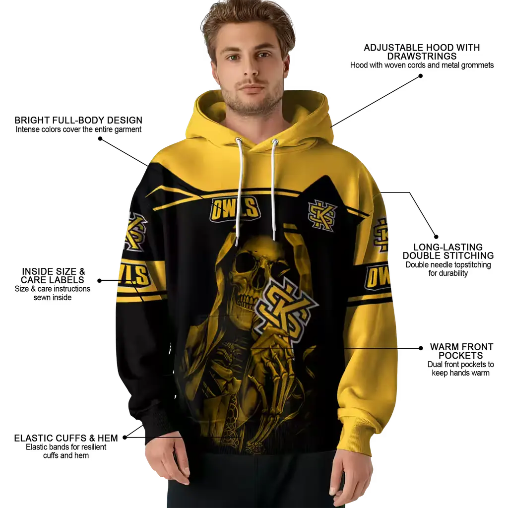 customized kennesaw state owls grim reaper gold black hoodie latest model customized kennesaw state owls grim reaper gold black hoodie latest model