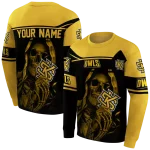 customized kennesaw state owls grim reaper gold black hoodie best selling