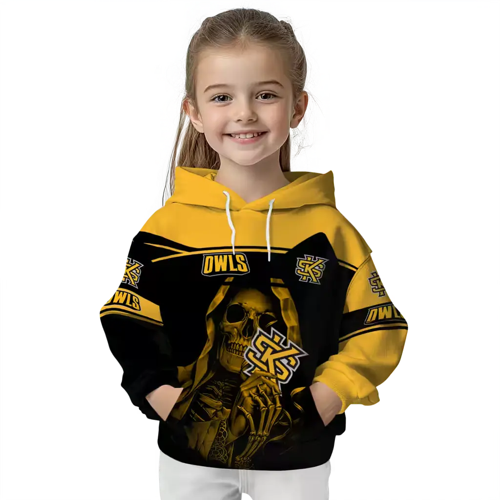 customized kennesaw state owls grim reaper gold black hoodie top rated customized kennesaw state owls grim reaper gold black hoodie top rated