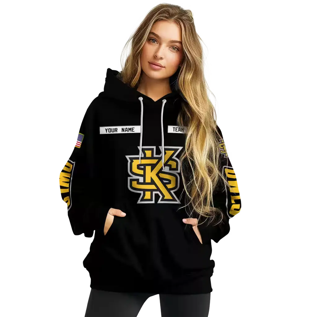 customized kennesaw state owls punisher skull black hoodie high quality customized kennesaw state owls punisher skull black hoodie high quality