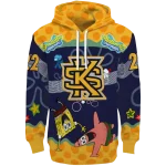 customized kennesaw state owls spongebob patrick star gold navy hoodie best selling