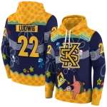 customized kennesaw state owls spongebob patrick star gold navy hoodie best selling