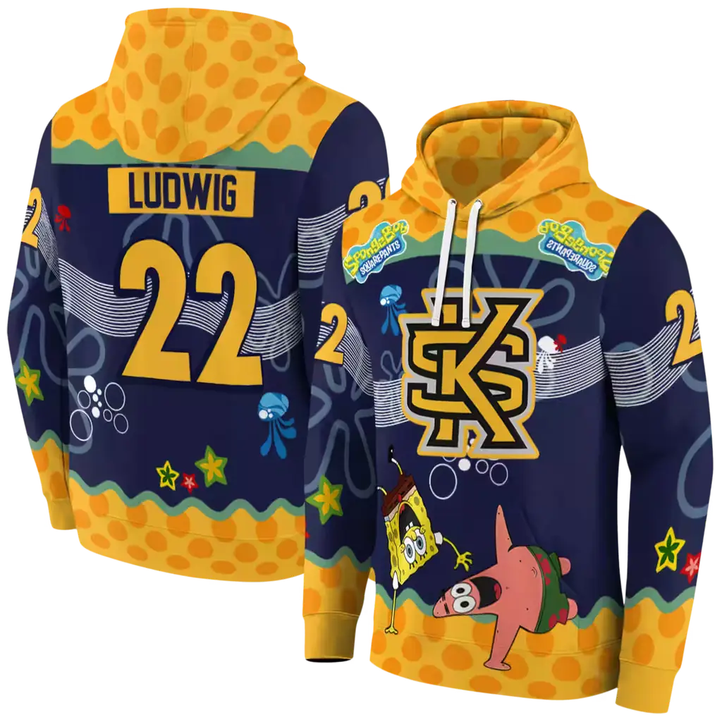 customized kennesaw state owls spongebob patrick star gold navy hoodie fashion forward customized kennesaw state owls spongebob patrick star gold navy hoodie fashion forward