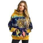 customized kennesaw state owls spongebob patrick star gold navy hoodie best selling