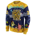 customized kennesaw state owls spongebob patrick star gold navy hoodie best selling