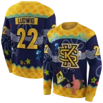 customized kennesaw state owls spongebob patrick star gold navy hoodie best selling