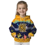 customized kennesaw state owls spongebob patrick star gold navy hoodie best selling