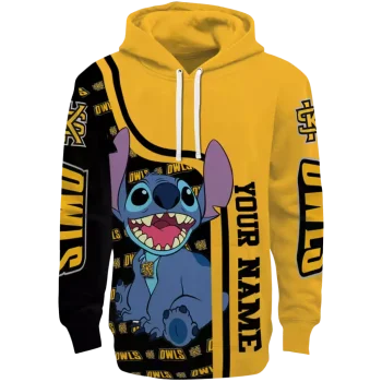 customized kennesaw state owls stitch gold hoodie best selling