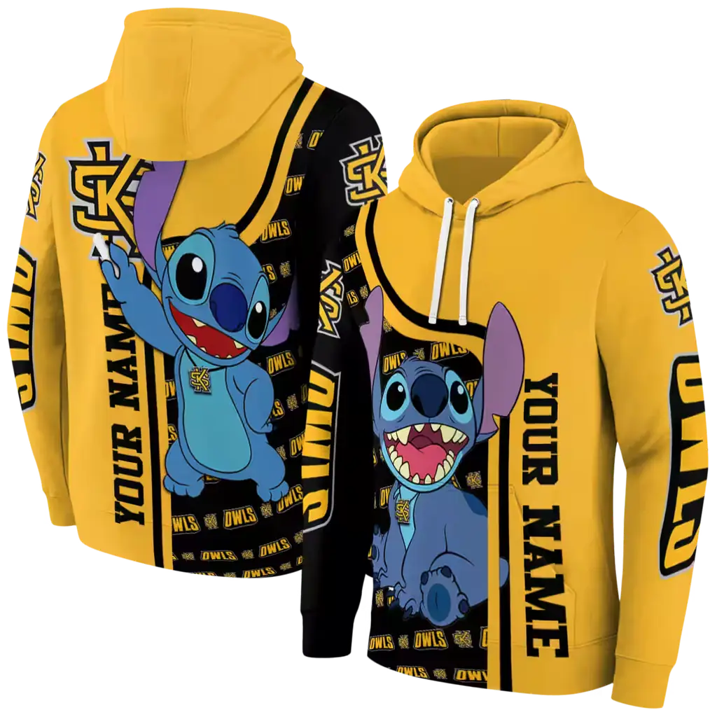 customized kennesaw state owls stitch gold hoodie fashion forward customized kennesaw state owls stitch gold hoodie fashion forward