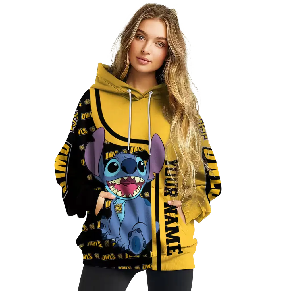 customized kennesaw state owls stitch gold hoodie high quality customized kennesaw state owls stitch gold hoodie high quality