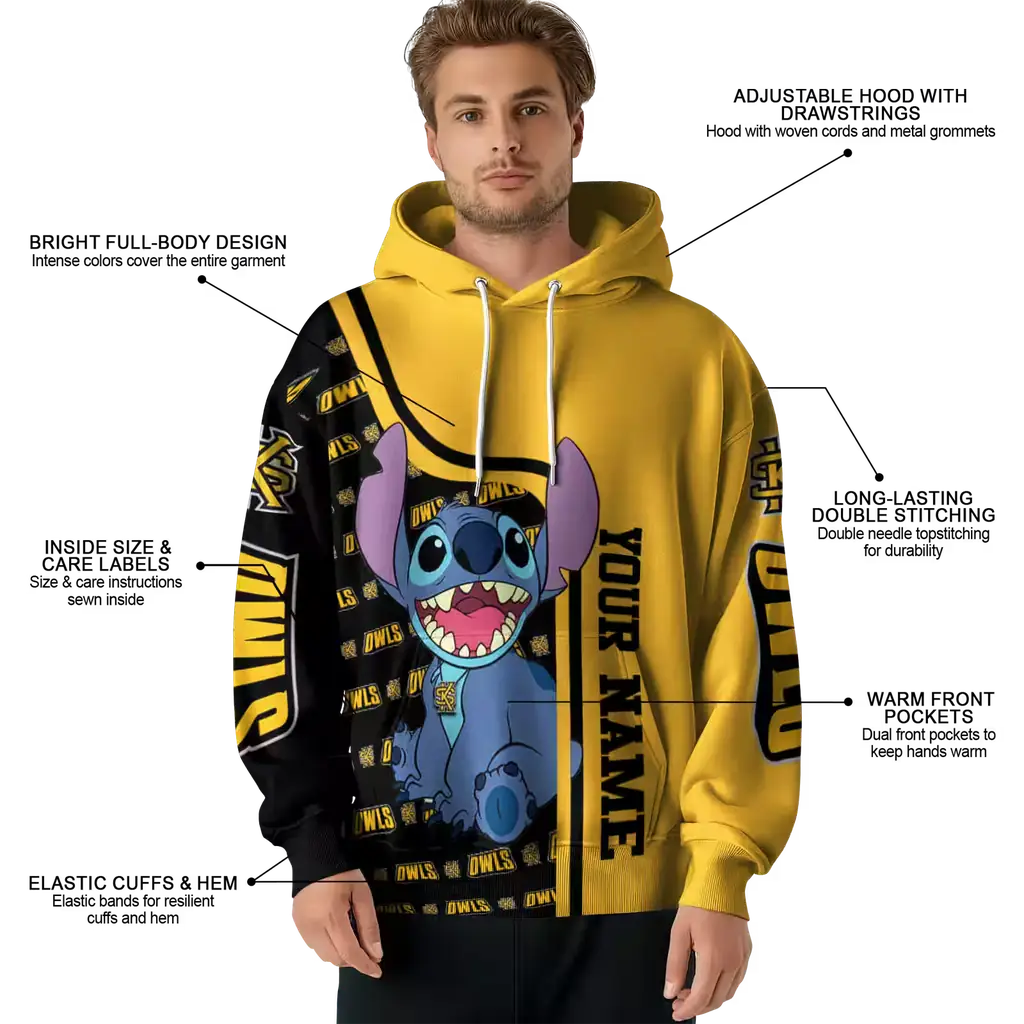 customized kennesaw state owls stitch gold hoodie latest model customized kennesaw state owls stitch gold hoodie latest model